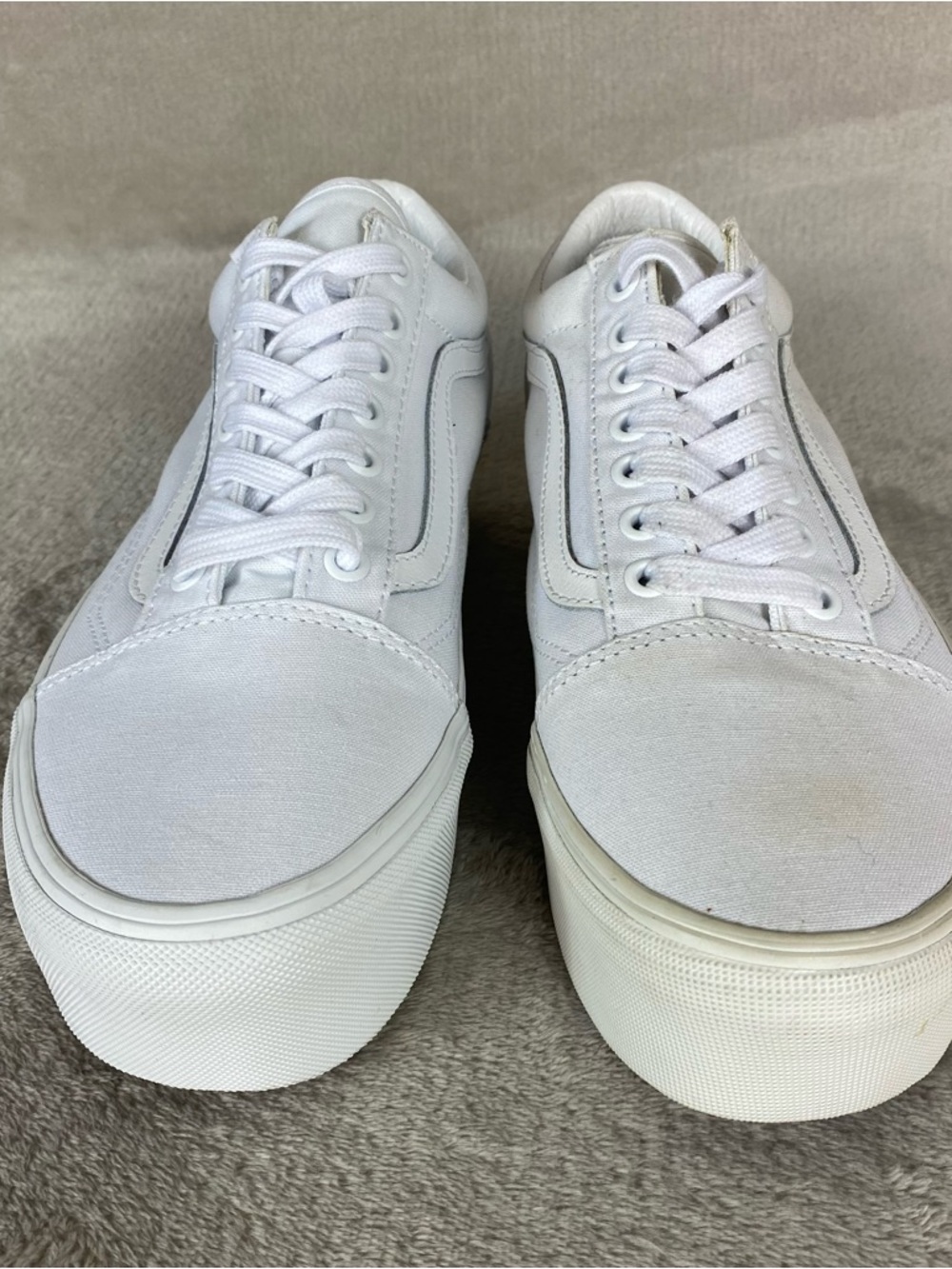 Vans Old Skool Stackform Shoes Womens Size 10 White Canvas Platform - Picture 5 of 11